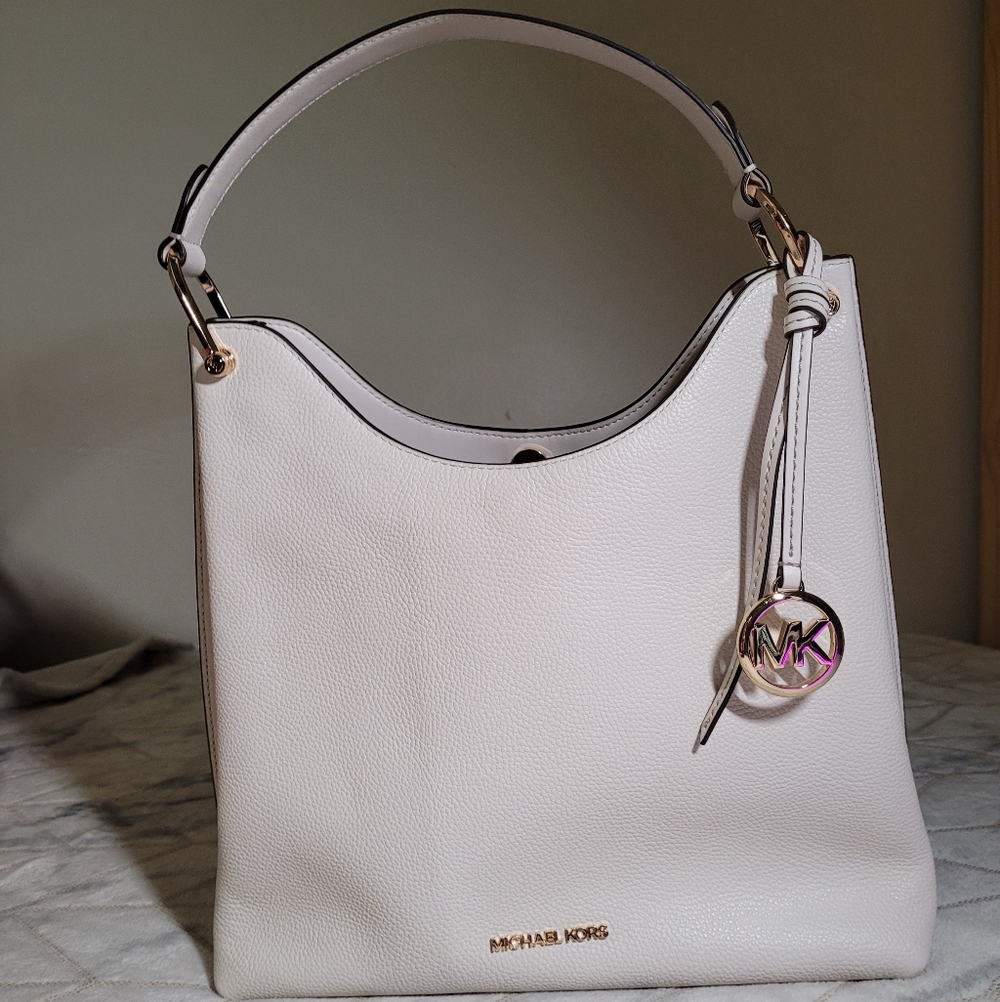 Michael Kors leather Saffoano Pebble Satchel Large Slouchy Shoulder Bag; “Joan” - Picture 1 of 6